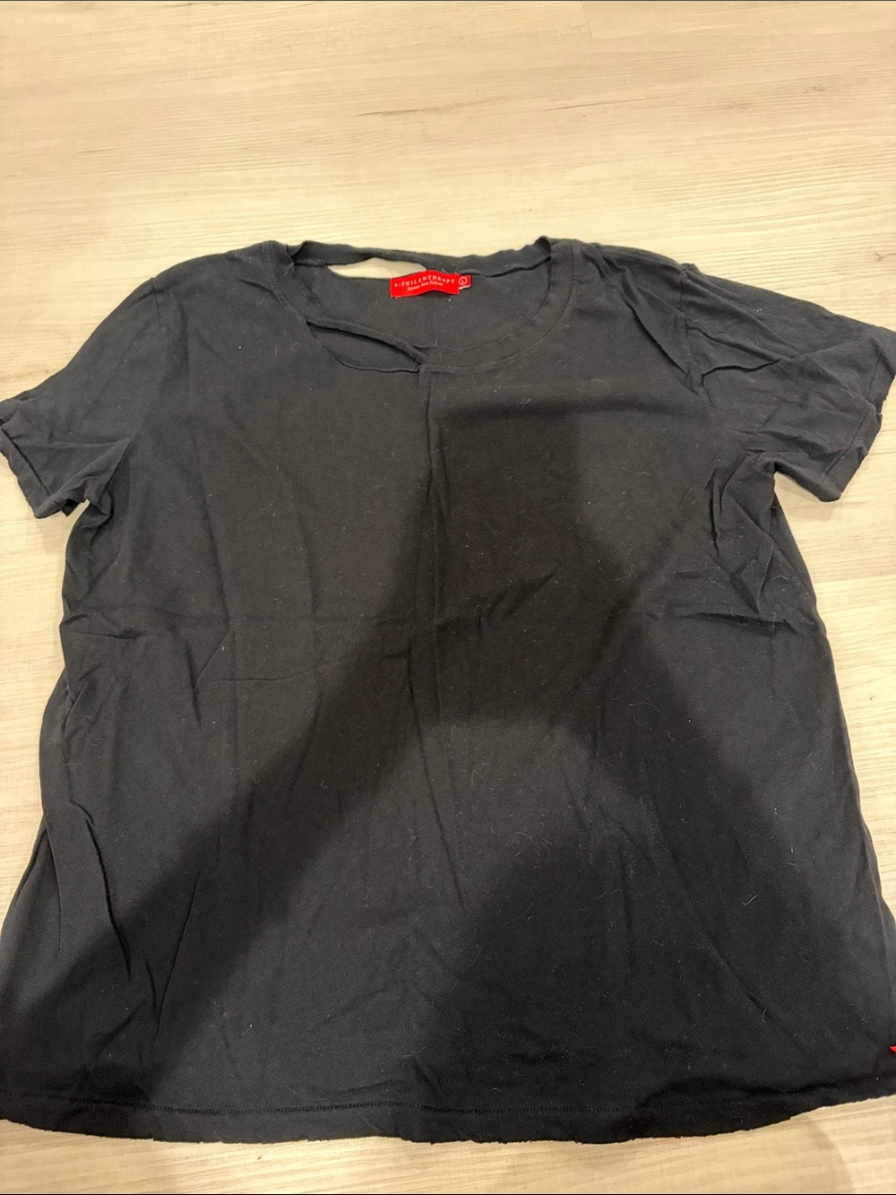n:PHILANTHROPY Black Short Sleeve Crewneck Tee